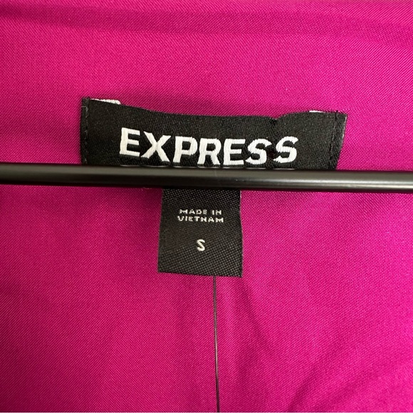 Express Silky Magenta Fuchsia Faux Wrap Dress - Picture 3 of 5